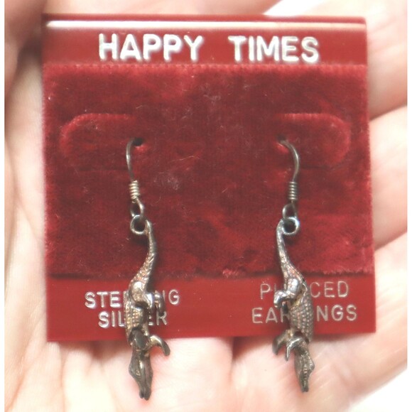 Articulated Alligator Earrings Happy Times Sterling Silver - Picture 1 of 4